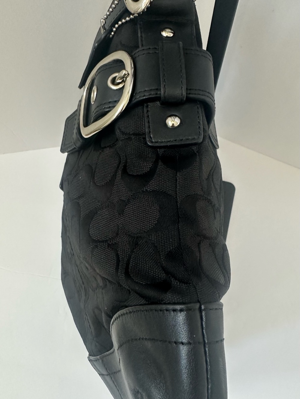 COACH Y2K Signature Soho Slim Duffle Buckle Shoulder/Crossbody Black Leather - Picture 5 of 12